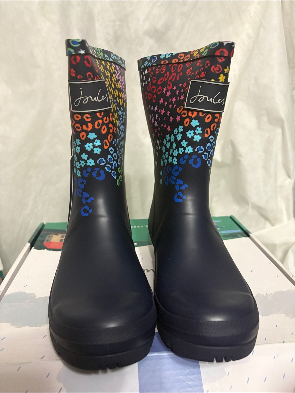 Joules Navy Rain Boots size US 7 NWT
